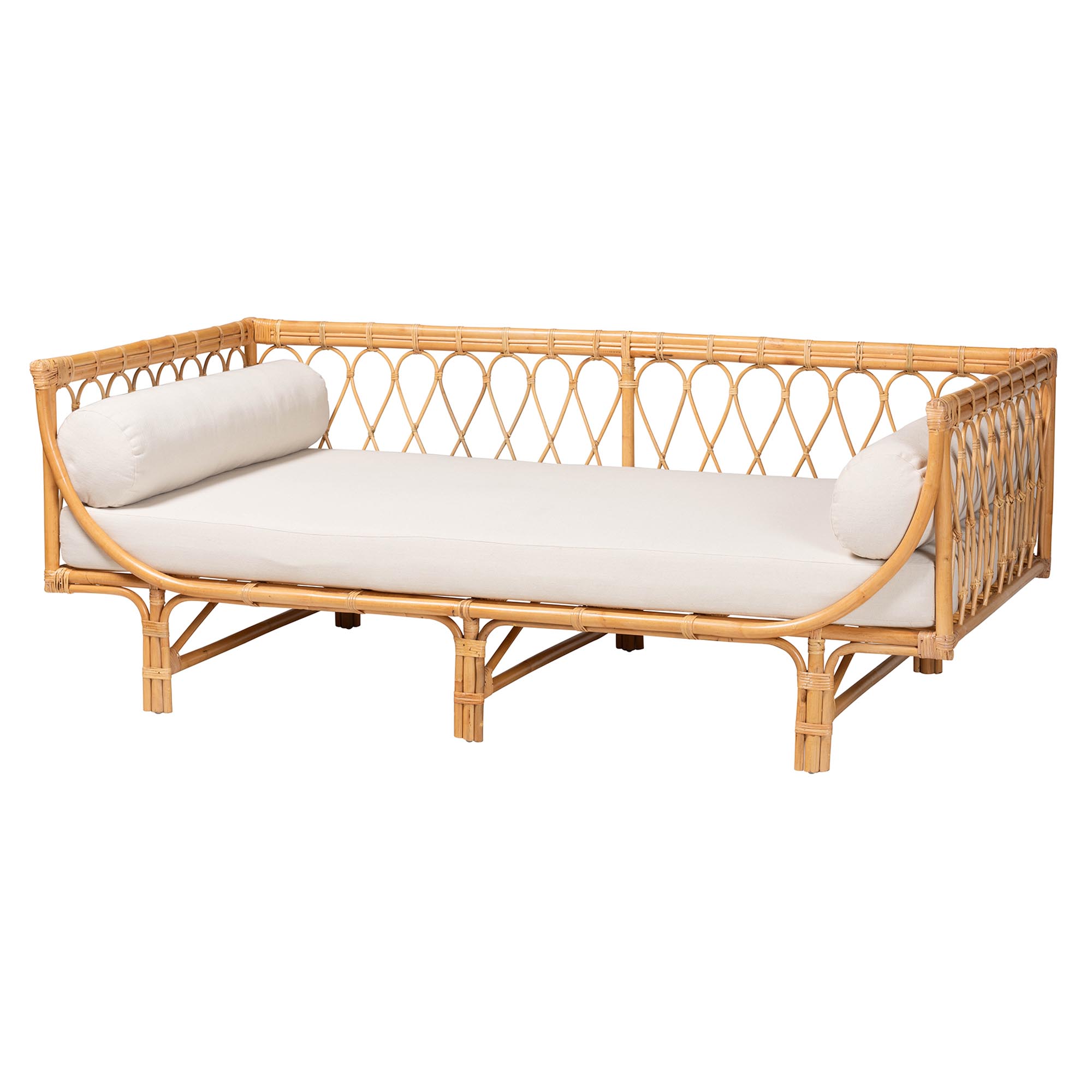 bali & pari Davida Modern Bohemian Natural Brown Rattan Daybed